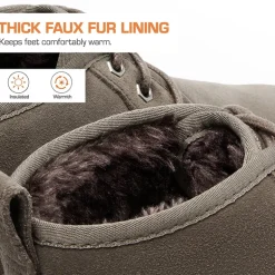 [FuzzyGo Women's Cozy] Suede Lace-Up Fur Snow Boots