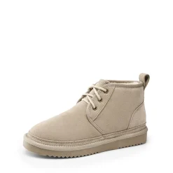 [FuzzyGo Women's Cozy] Suede Lace-Up Fur Snow Boots