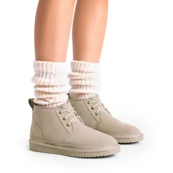 [FuzzyGo Women's Cozy] Suede Lace-Up Fur Snow Boots