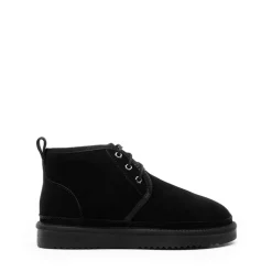 [FuzzyGo Women's Cozy] Suede Lace-Up Fur Snow Boots