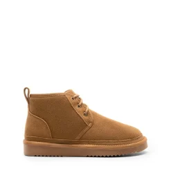 [FuzzyGo Women's Cozy] Suede Lace-Up Fur Snow Boots