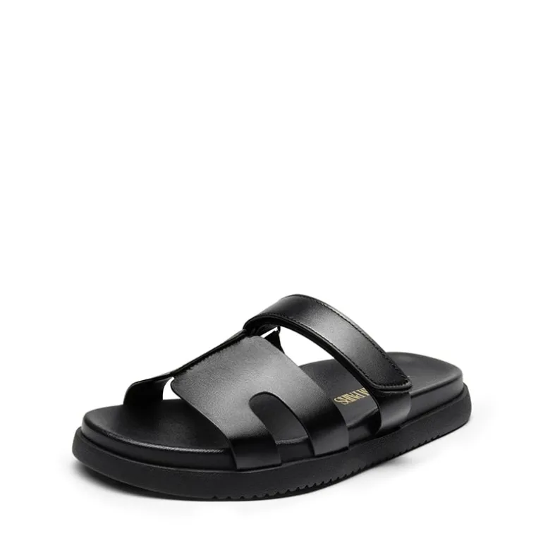 Geometric Cutout Slide Sandals