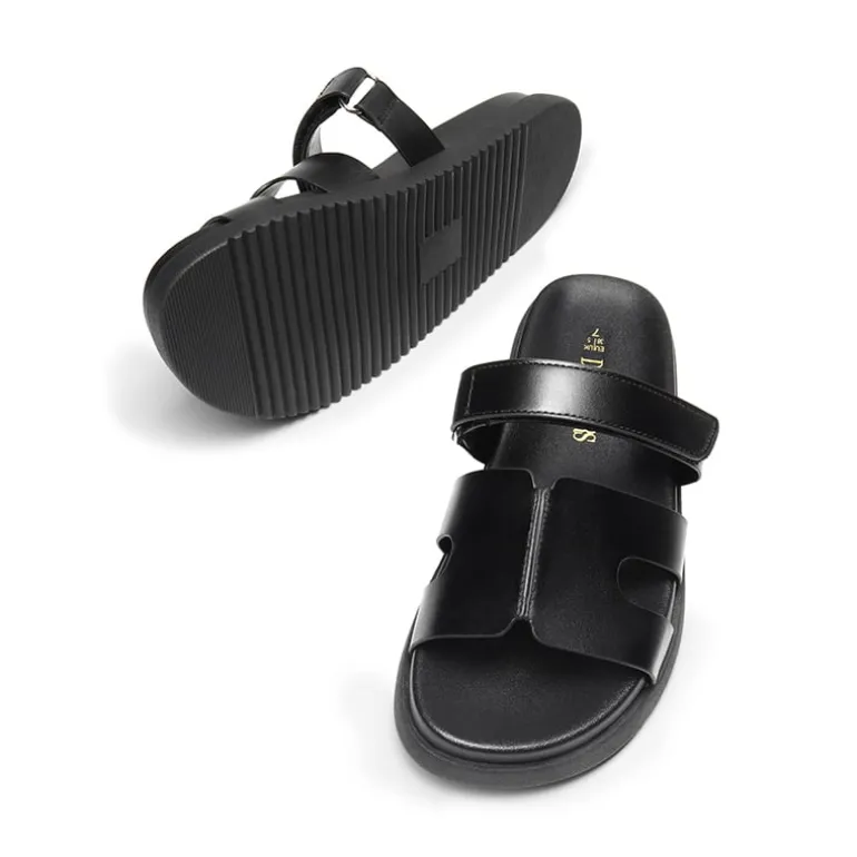 Geometric Cutout Slide Sandals
