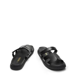 Geometric Cutout Slide Sandals