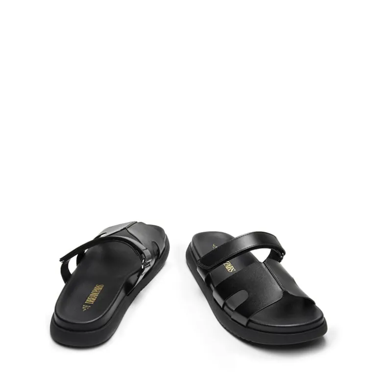 Geometric Cutout Slide Sandals