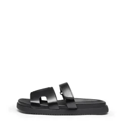 Geometric Cutout Slide Sandals