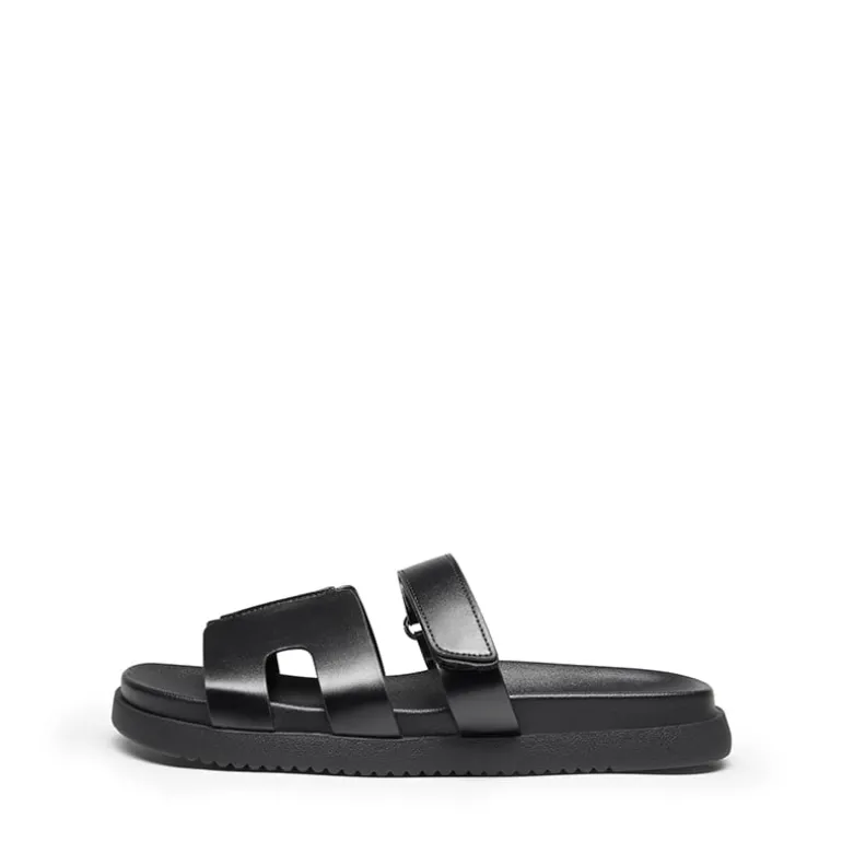 Geometric Cutout Slide Sandals