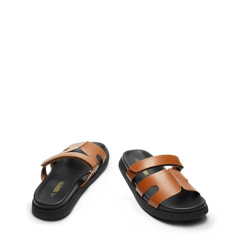 Geometric Cutout Slide Sandals