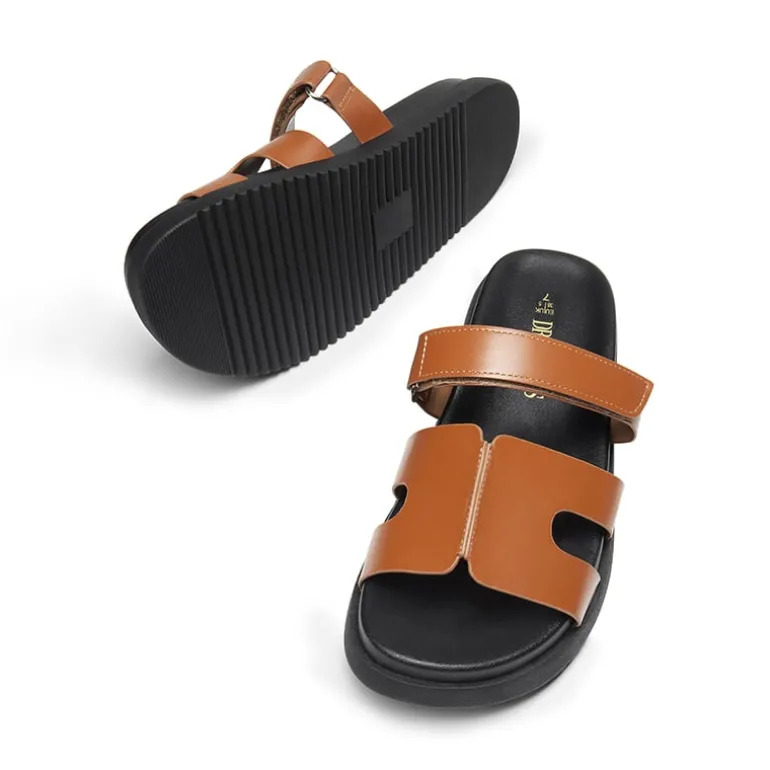 Geometric Cutout Slide Sandals