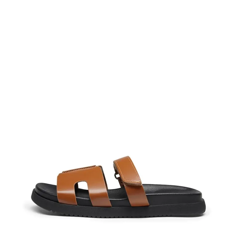 Geometric Cutout Slide Sandals