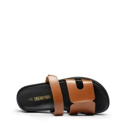 Geometric Cutout Slide Sandals