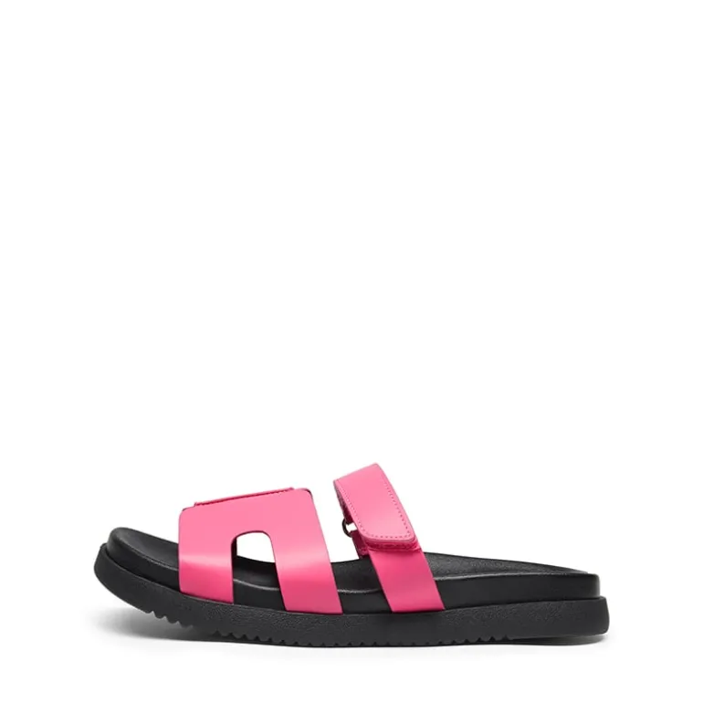 Geometric Cutout Slide Sandals