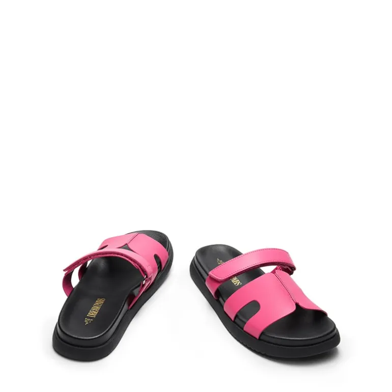 Geometric Cutout Slide Sandals