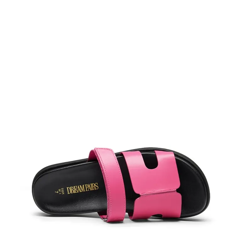 Geometric Cutout Slide Sandals