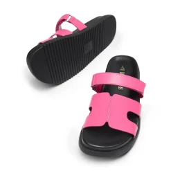 Geometric Cutout Slide Sandals