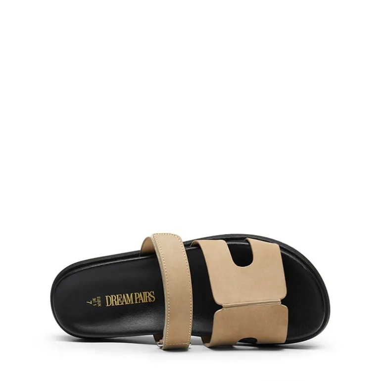 Geometric Cutout Slide Sandals