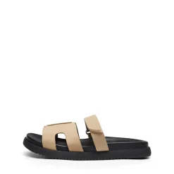 Geometric Cutout Slide Sandals