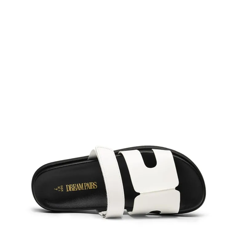 Geometric Cutout Slide Sandals