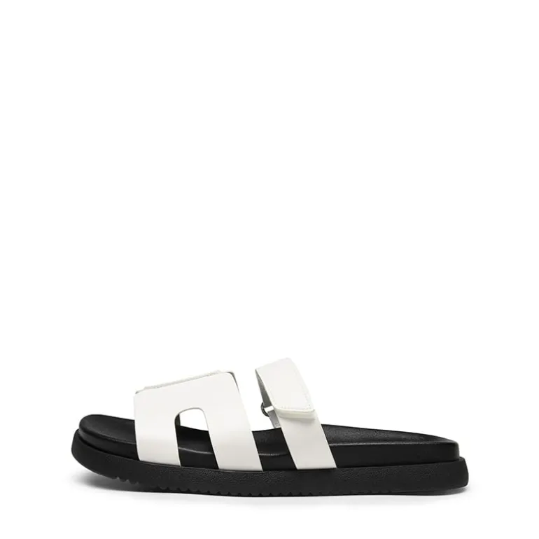 Geometric Cutout Slide Sandals