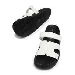 Geometric Cutout Slide Sandals