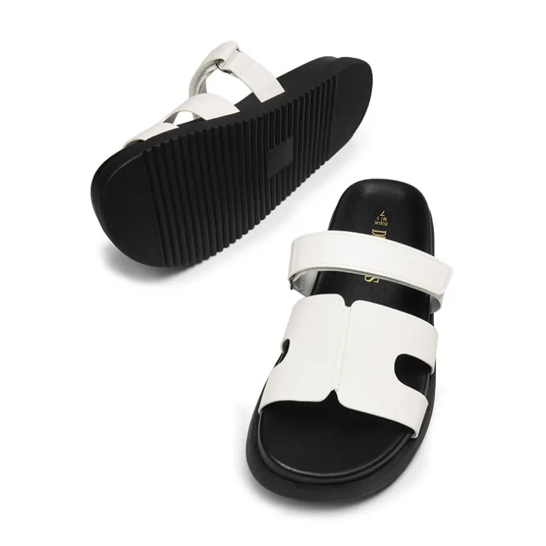 Geometric Cutout Slide Sandals