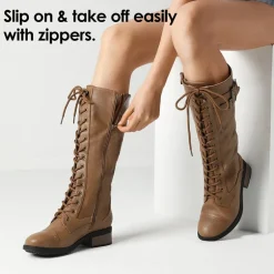 [Georgia] Faux Fur Lining Knee High Riding Boots