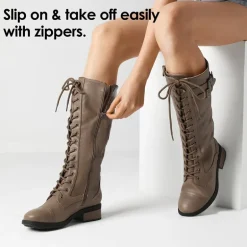 [Georgia] Faux Fur Lining Knee High Riding Boots