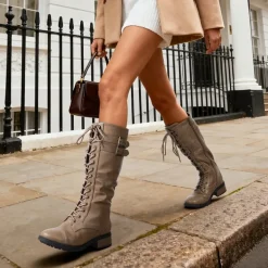 [Georgia] Faux Fur Lining Knee High Riding Boots