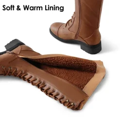 [Georgia] Faux Fur Lining Knee High Riding Boots