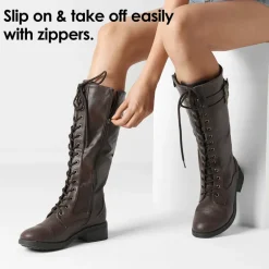 [Georgia] Faux Fur Lining Knee High Riding Boots