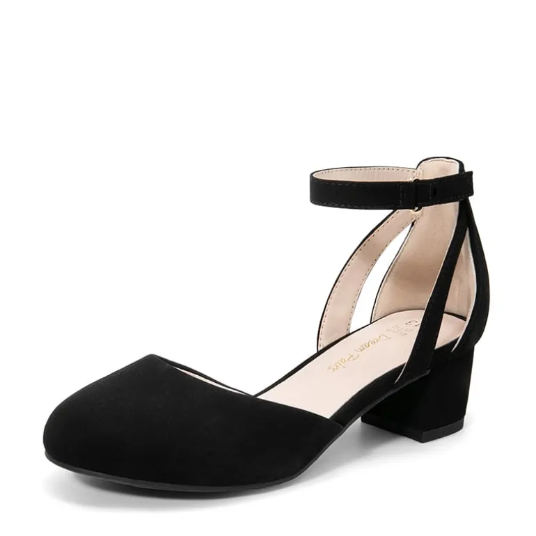 Girls’ Almond-Toe Block Heel Dress Shoes