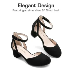 Girls’ Almond-Toe Block Heel Dress Shoes