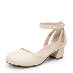 Girls’ Almond-Toe Block Heel Dress Shoes