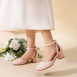 Girls’ Almond-Toe Block Heel Dress Shoes