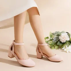 Girls’ Almond-Toe Block Heel Dress Shoes