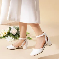 Girls’ Almond-Toe Block Heel Dress Shoes