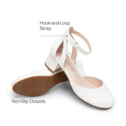 Girls’ Almond-Toe Block Heel Dress Shoes
