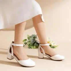 Girls’ Almond-Toe Block Heel Dress Shoes