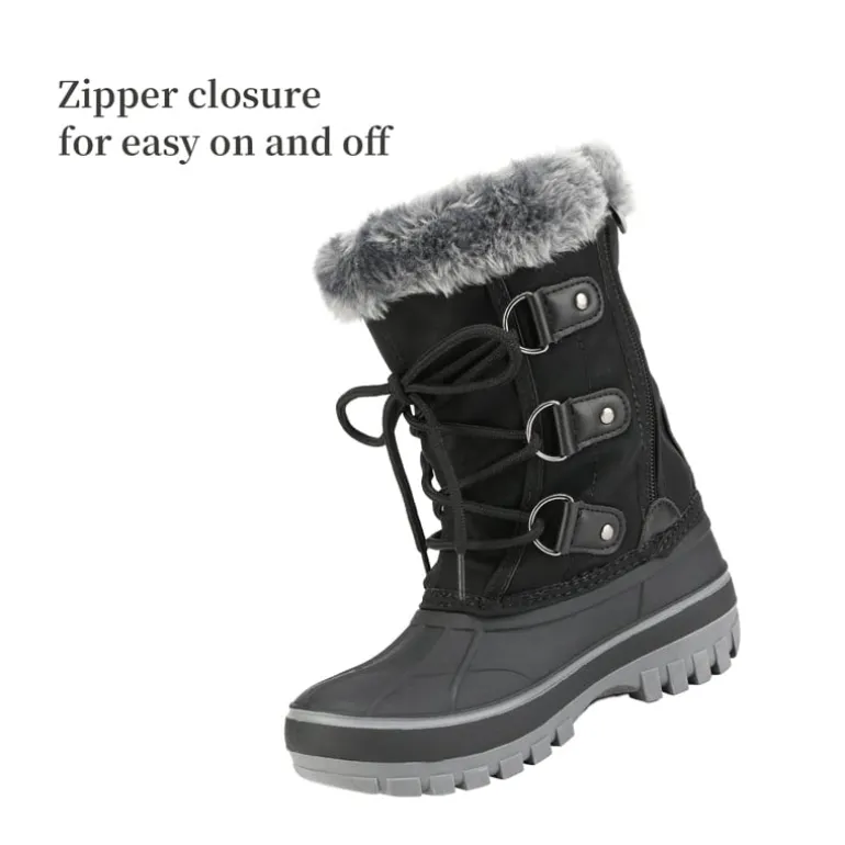 Girls and Boys Fur Lined Winter Snow Boots