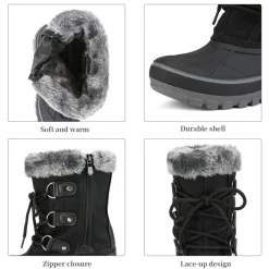 Girls and Boys Fur Lined Winter Snow Boots