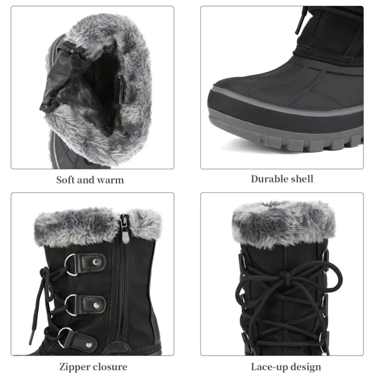Girls and Boys Fur Lined Winter Snow Boots
