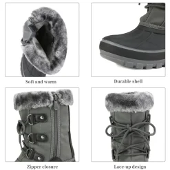 Girls and Boys Fur Lined Winter Snow Boots