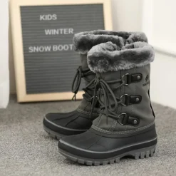 Girls and Boys Fur Lined Winter Snow Boots