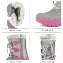 Girls and Boys Fur Lined Winter Snow Boots