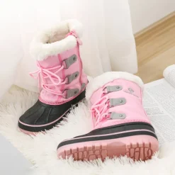 Girls and Boys Fur Lined Winter Snow Boots