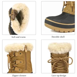 Girls and Boys Fur Lined Winter Snow Boots