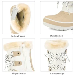 Girls and Boys Fur Lined Winter Snow Boots