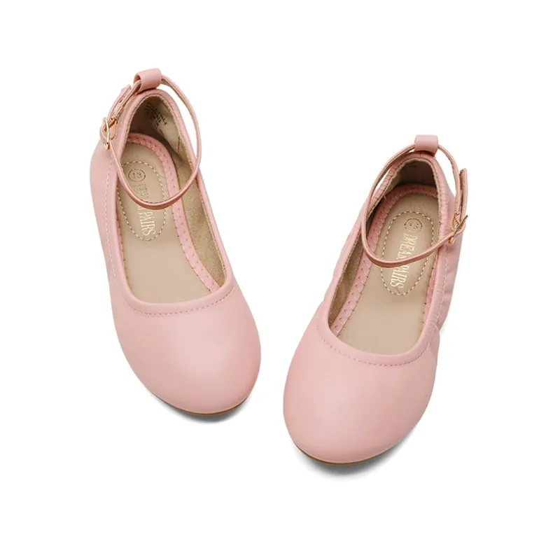 Girls Ankle-Strap Ballerina Flat Shoes