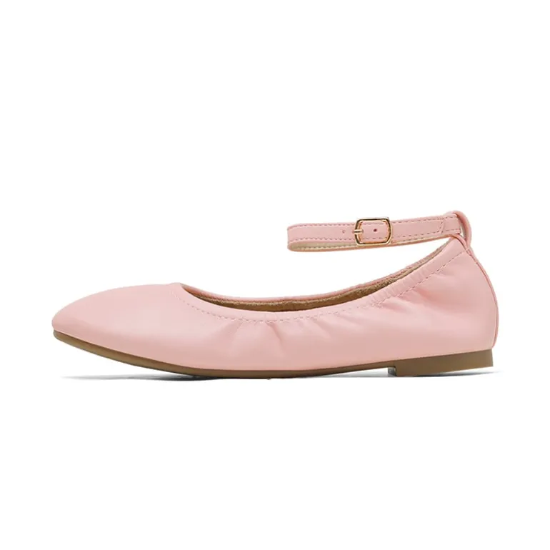 Girls Ankle-Strap Ballerina Flat Shoes