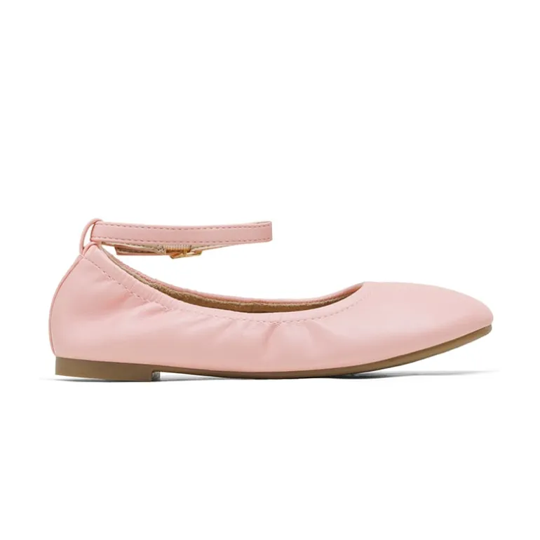 Girls Ankle-Strap Ballerina Flat Shoes